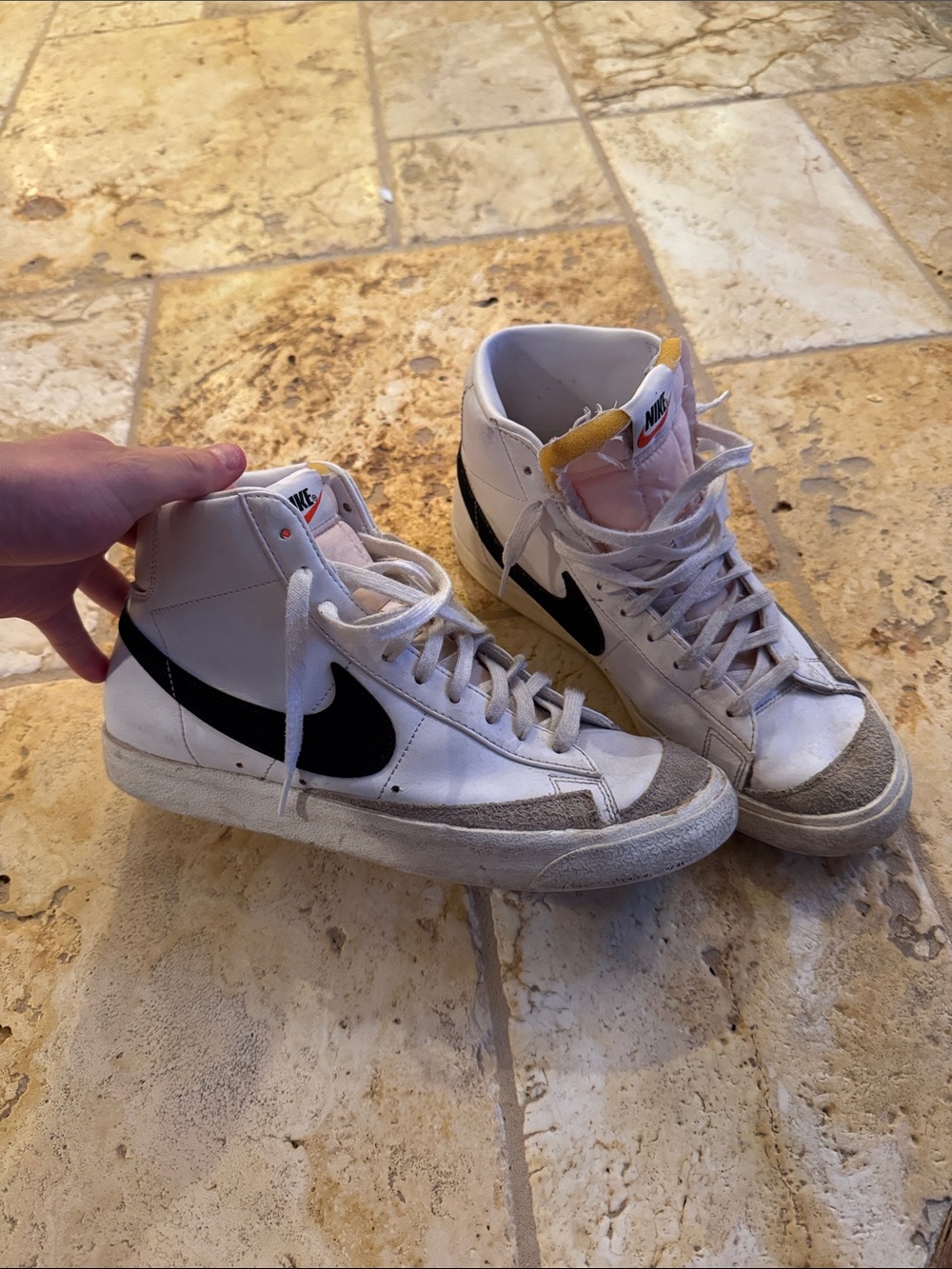 Nike White Black High-Top Sneakers